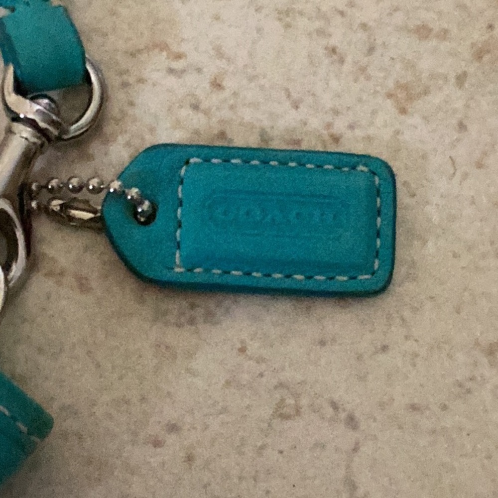 Coach leather wristlet, turquoise - Picture 3 of 6